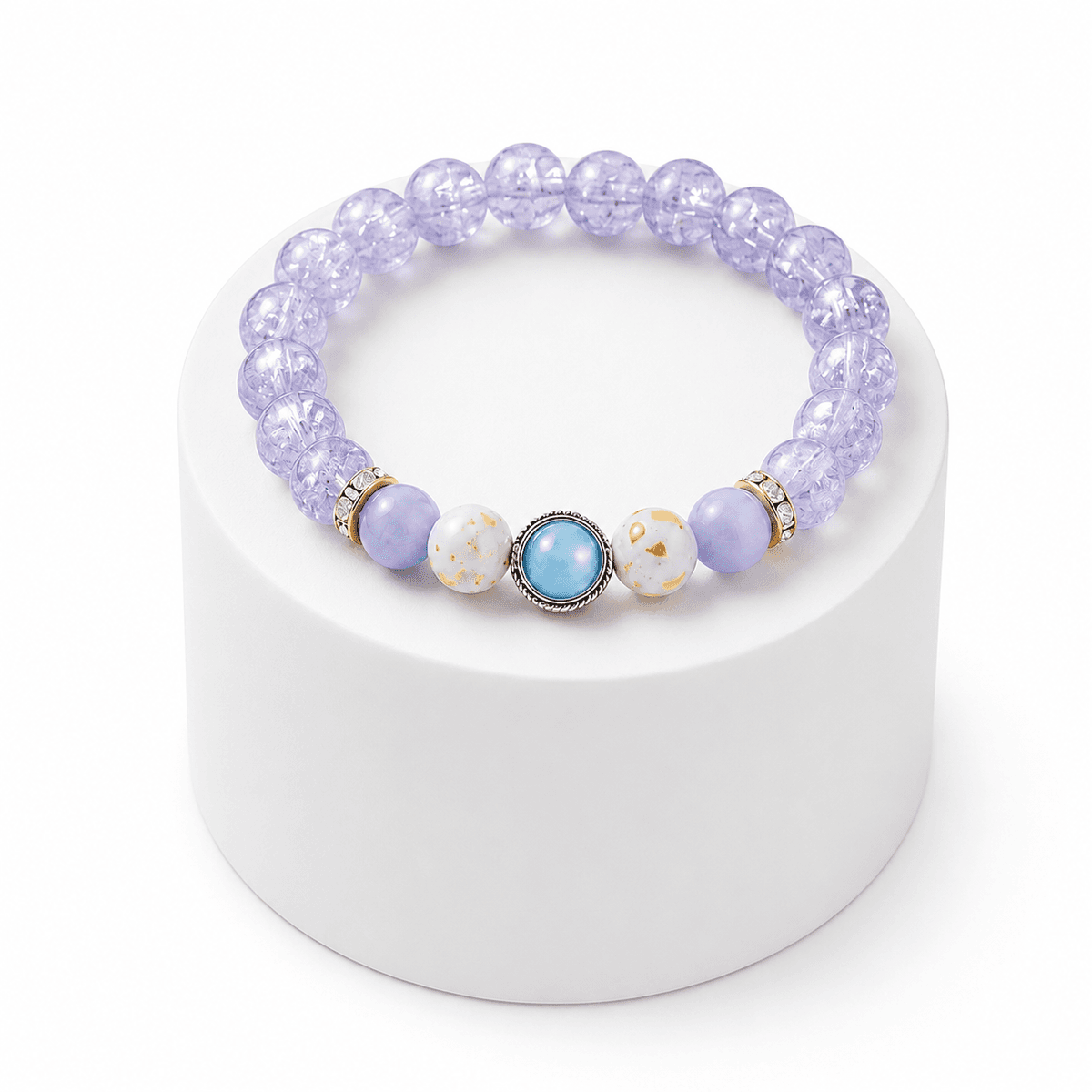 Bracelet Femme Luxury Collection en Pierres Effet Naturel â Bracelet Ălastique Chic et ĂlĂ©gant
