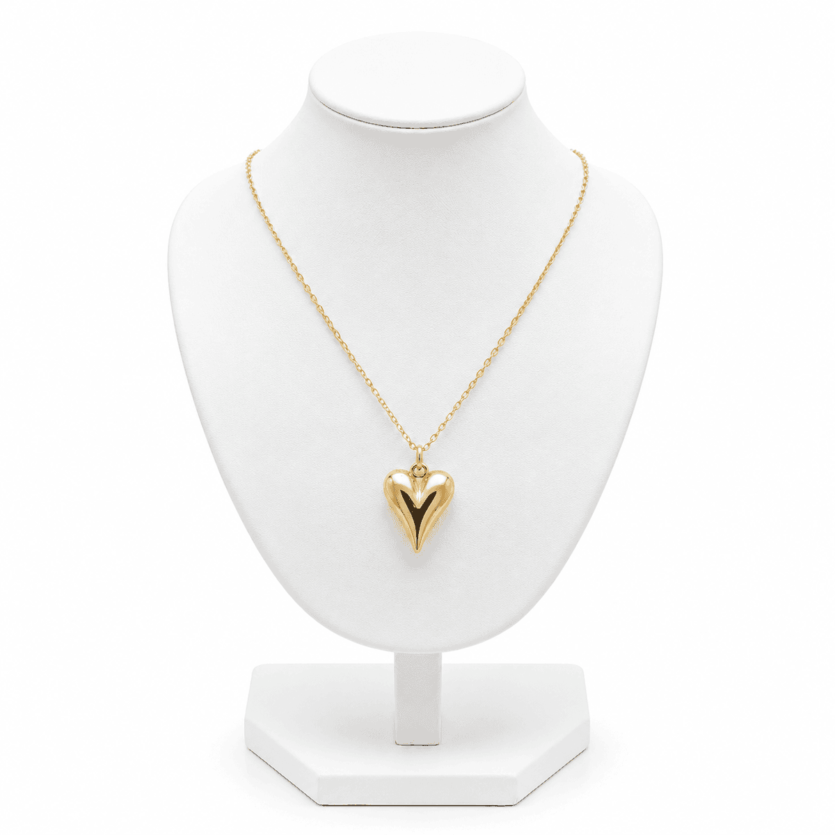 Collier CĆur en Acier Inoxydable DorĂ© â ĂlĂ©gance Intemporelle pour Femme