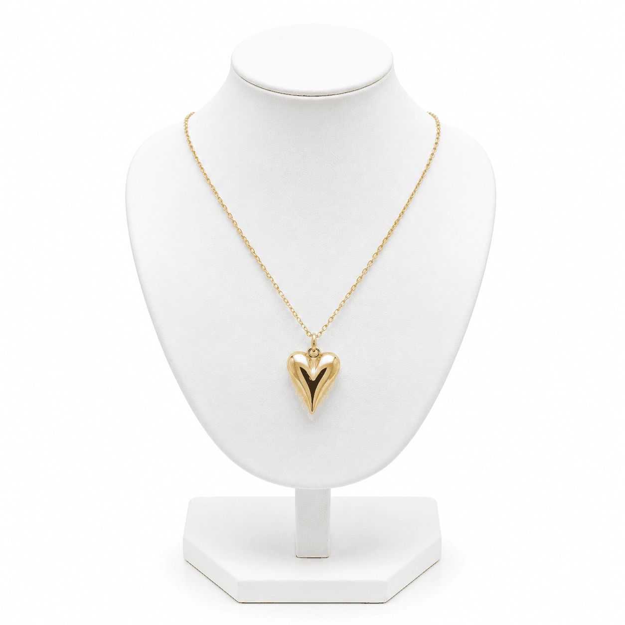 Collier Cœur en Acier Inoxydable Doré – Élégance Intemporelle pour Femme