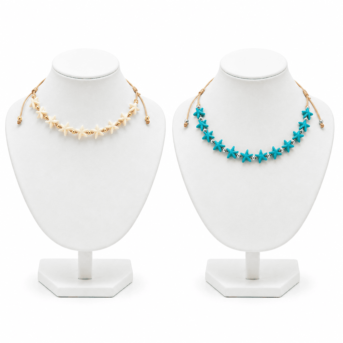 Collier Étoile de Mer Femme – Bijou Marin Blanc ou Bleu Ciel