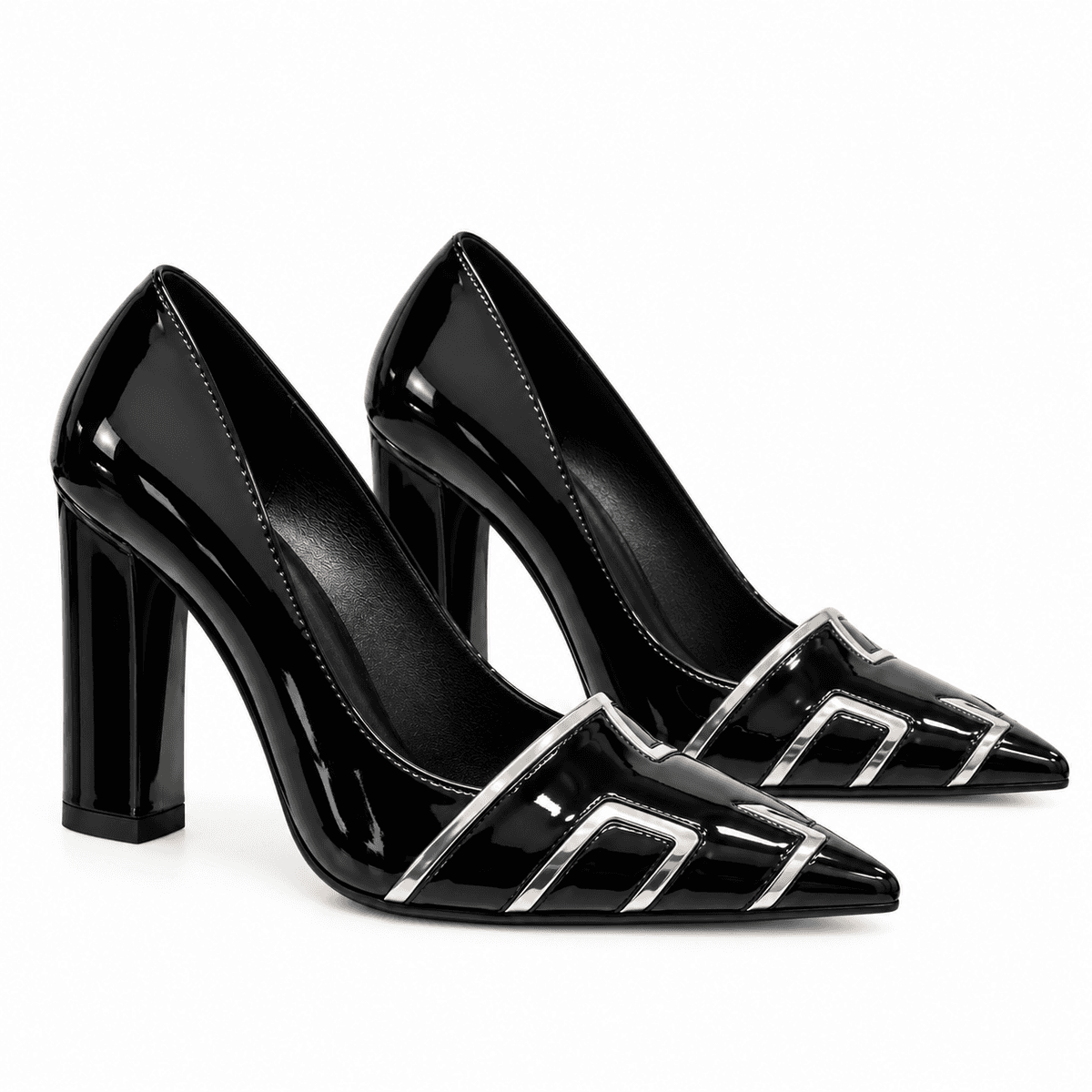 Escarpins Femme Noir Vernis à Talon – Chaussures Élégantes et Chic