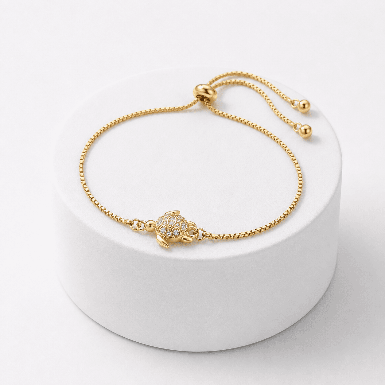 Bracelet Tortue Femme en Acier Inoxydable Doré – Bijou Tendance