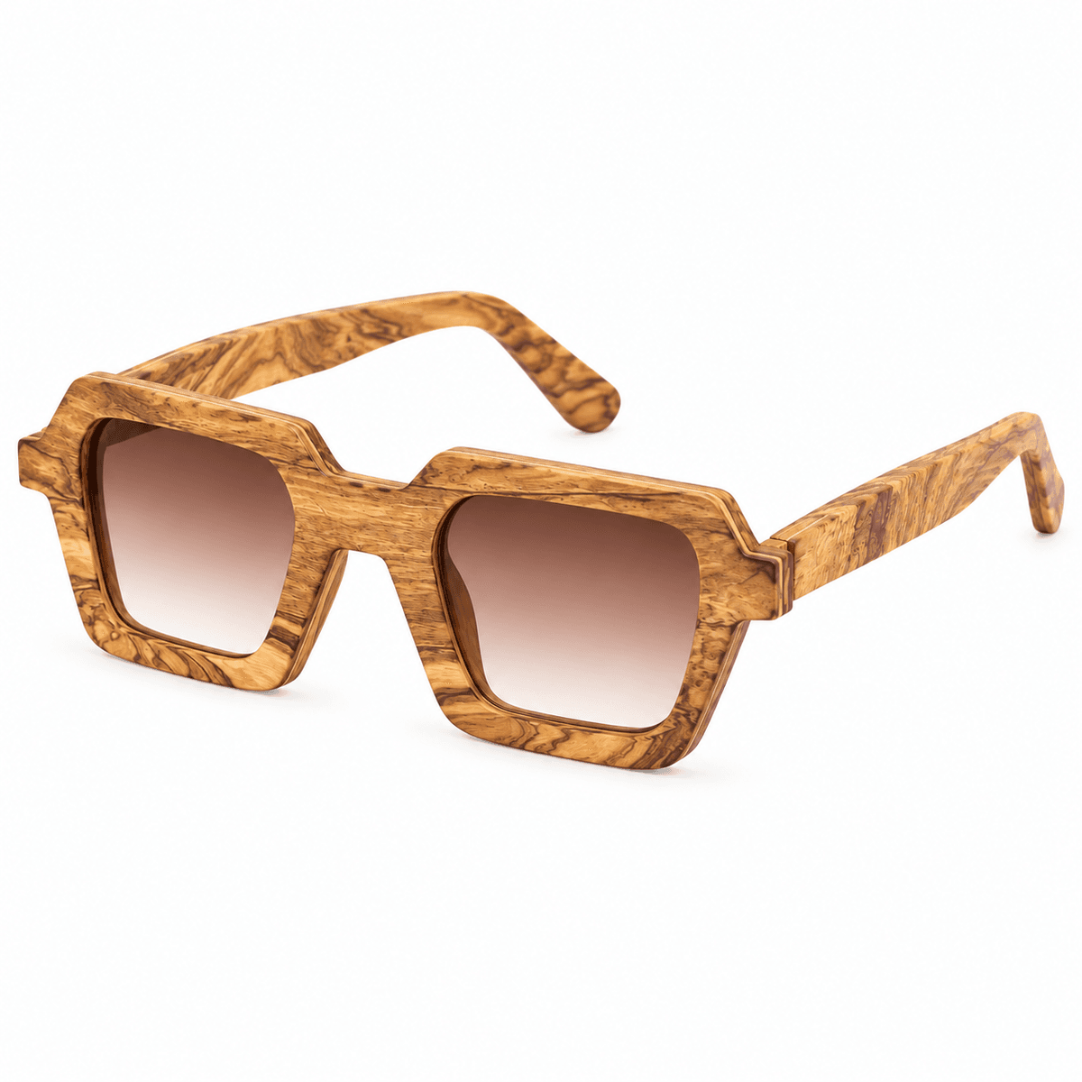 Lunettes de Soleil en Bois Naturel – Monture Camel Élégante et Tendance