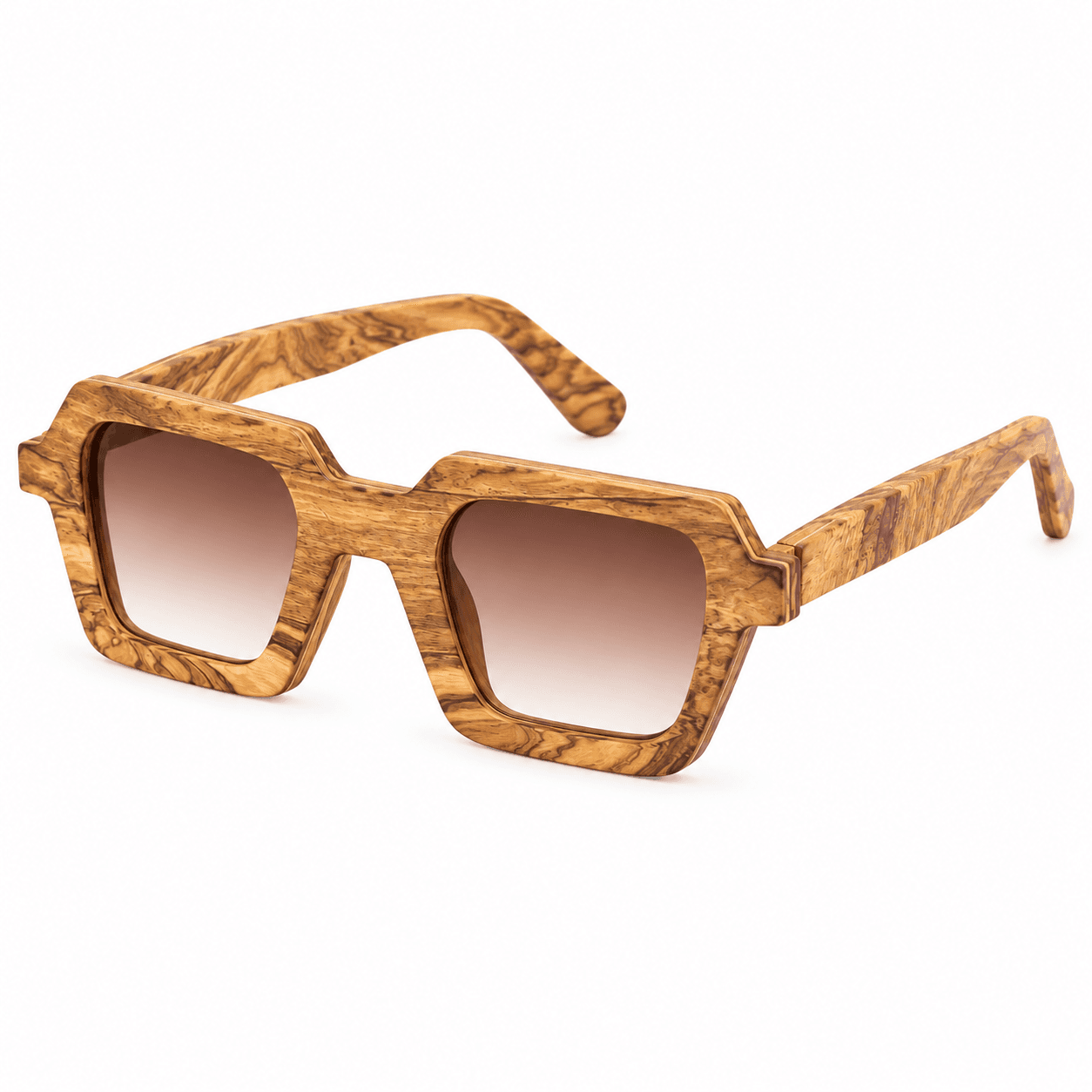 Lunettes de Soleil en Bois Naturel – Monture Camel Élégante et Tendance