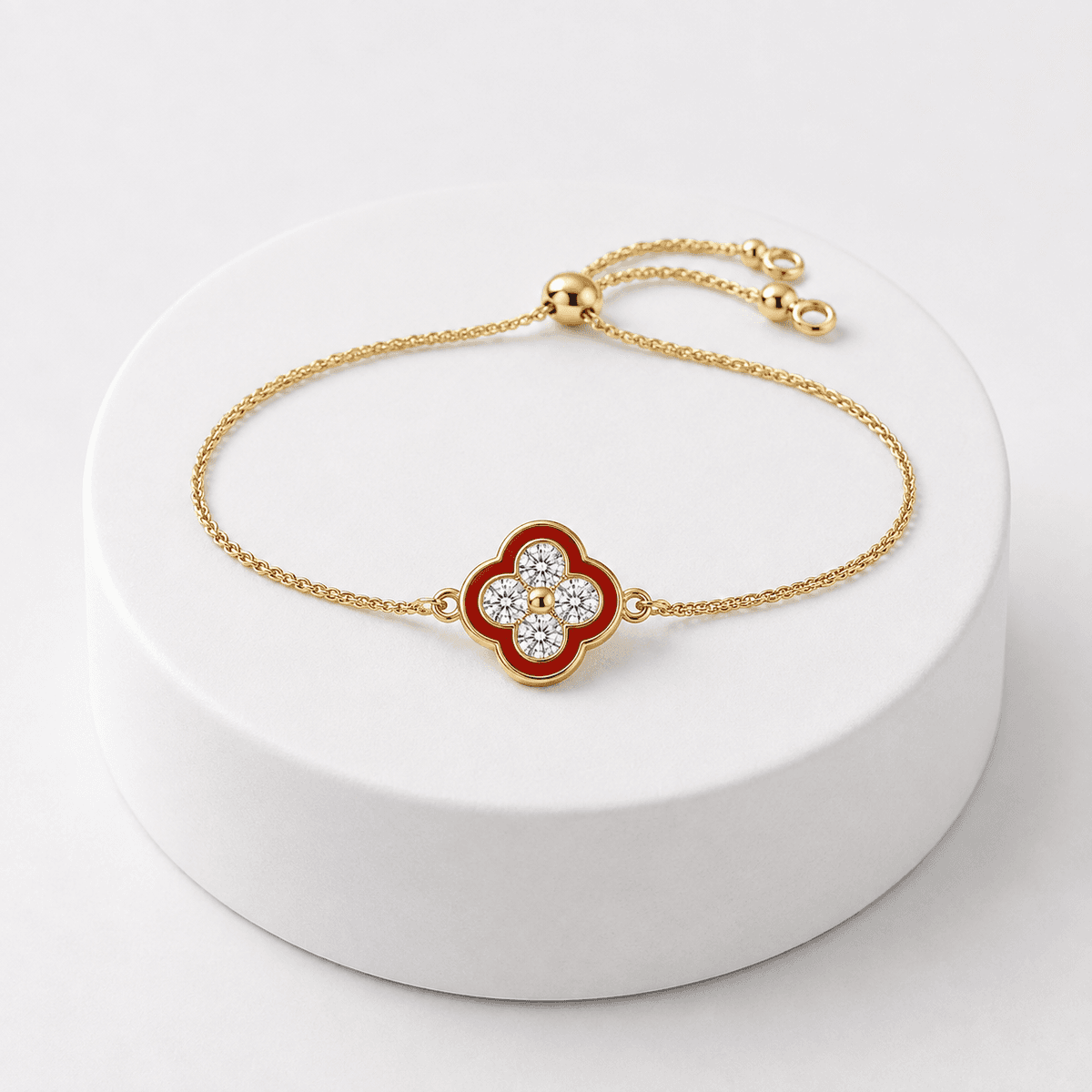 Bracelet Jon Richard Trèfle Émeraude Pavé – Bijou Élégant Femme