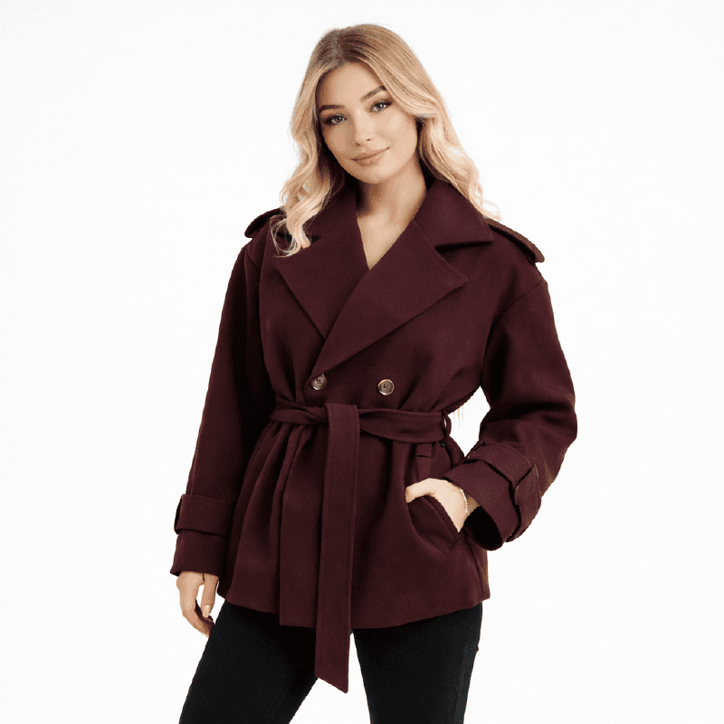 Demi-Trench Signature en Gabardine – Coupe Mi-Longue Élégante