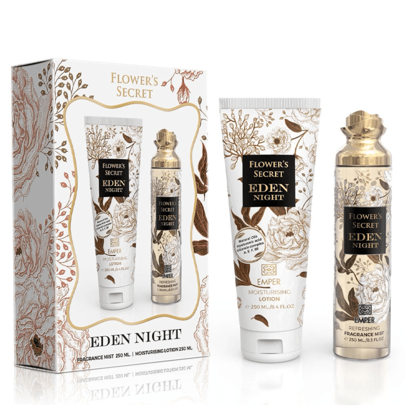 Emper Coffret Flower's Secret Eden Night : Body Mist Brume Corps 250ml + Body Lotion Lait de Corps 250ml