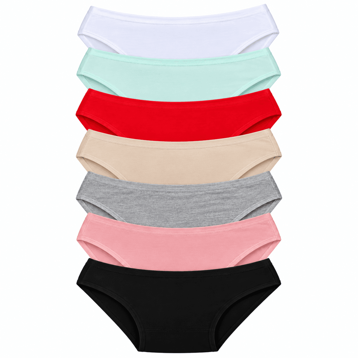 Pack de7 Slips Femme en Coton – Culottes Confortables à Coloris Assortis