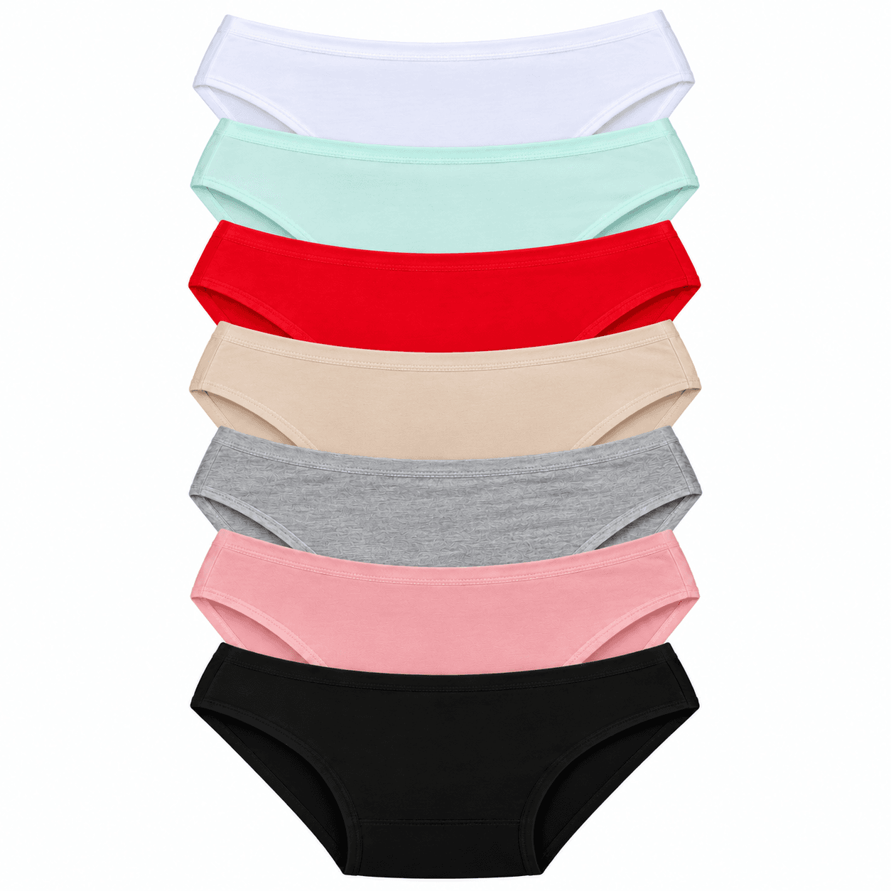 Pack de7 Slips Femme en Coton – Culottes Confortables à Coloris Assortis