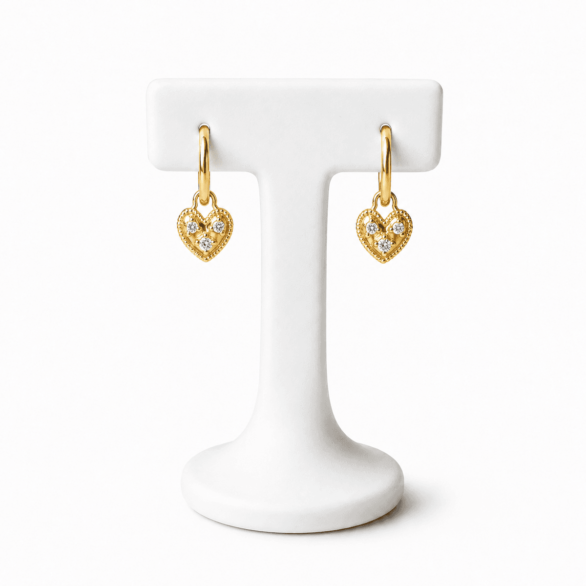 Boucles d’Oreilles Cœur Doré Femme en Acier Inoxydable – Bijou Élégant