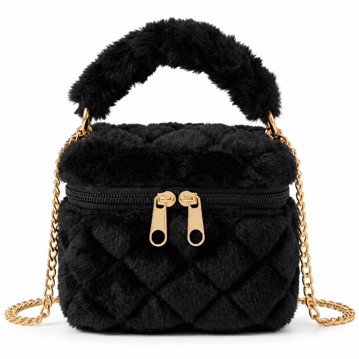 Sac à Main Fillette en Fourrure – Sac Bandoulière avec Chaîne Élégante