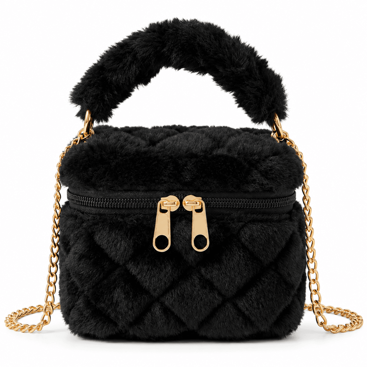 Sac à Main Fillette en Fourrure – Sac Bandoulière avec Chaîne Élégante