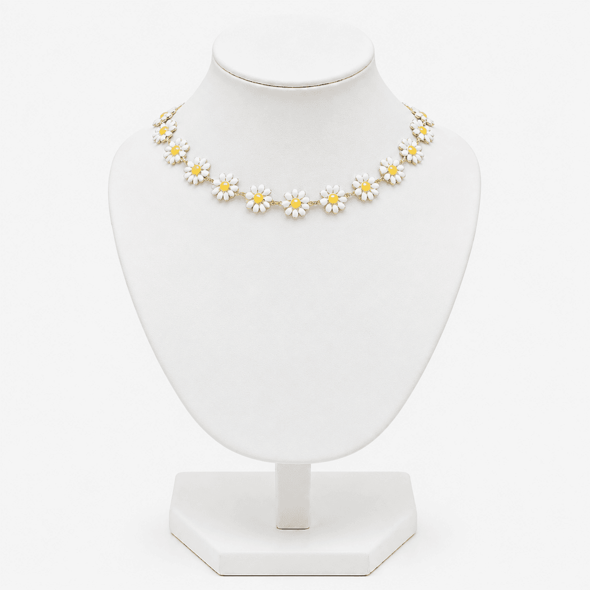 Collier Tulipes Blanc & Jaune – Élégance Florale & Douceur Printanière