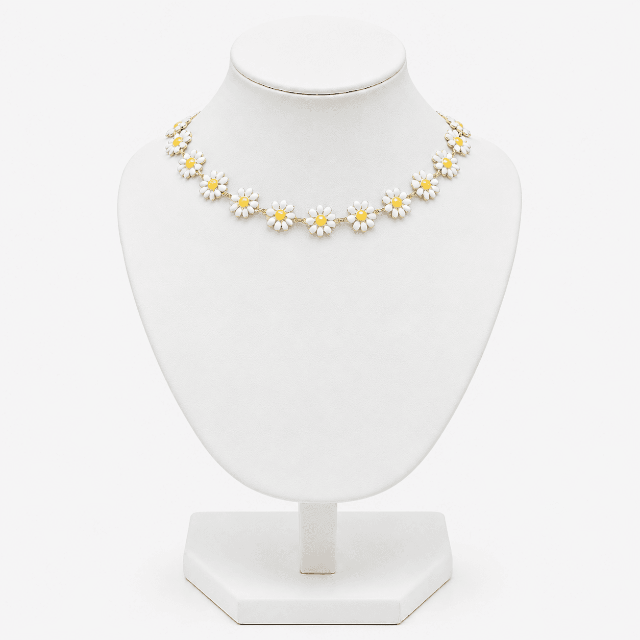 Collier Tulipes Blanc & Jaune – Élégance Florale & Douceur Printanière