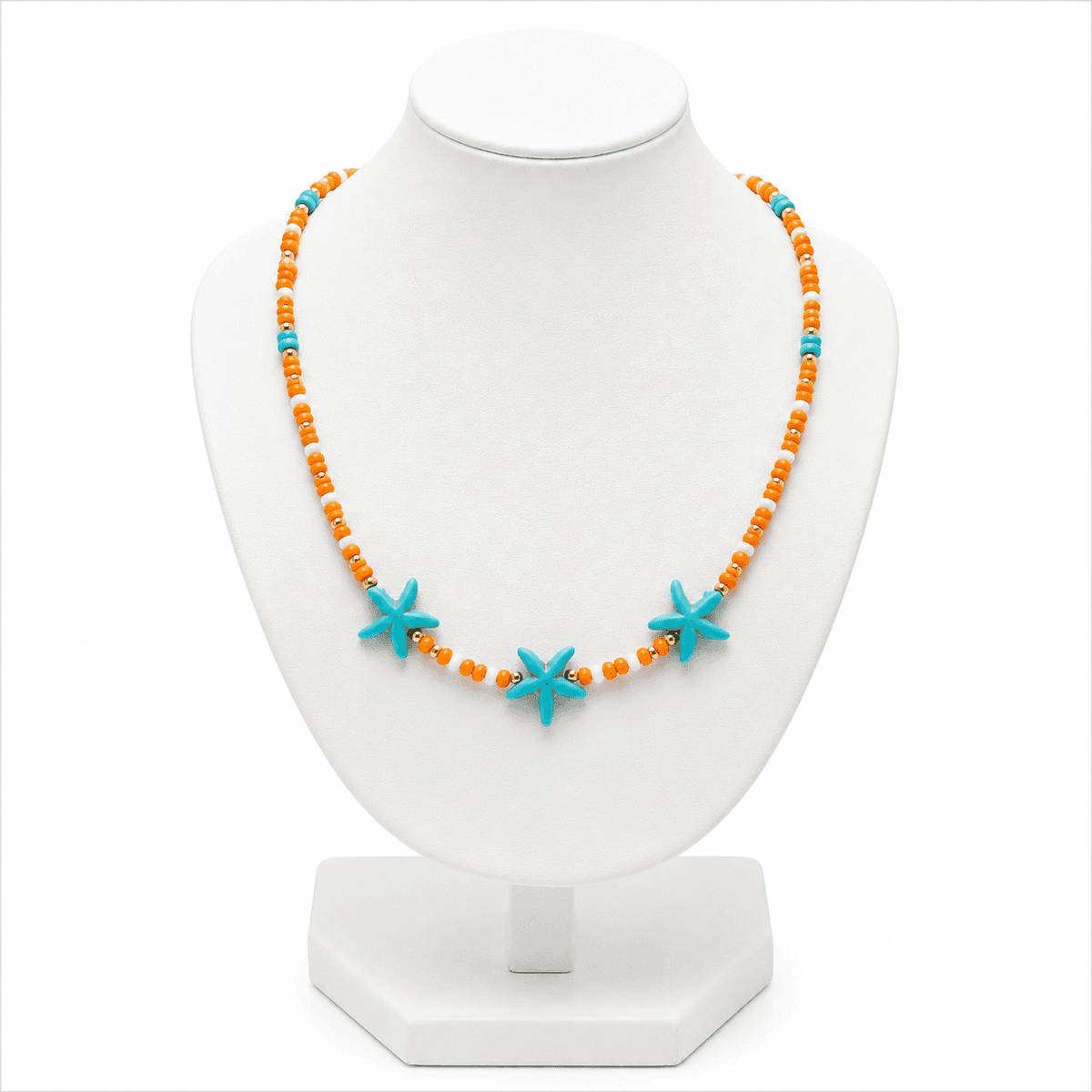 Collier Plage Étoiles de Mer Coloré – Collier Bohème Estival pour Femme