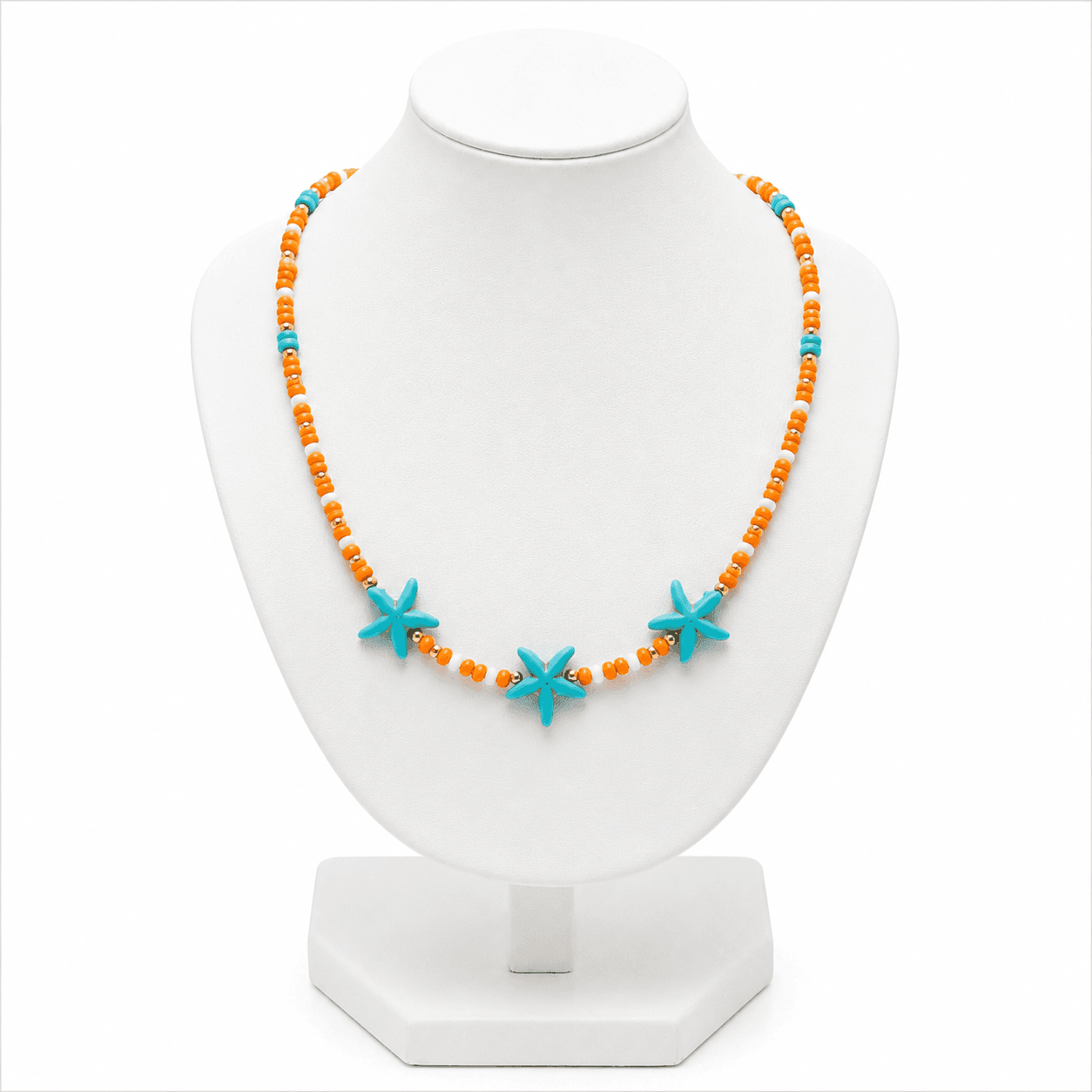 Collier Plage Étoiles de Mer Coloré – Collier Bohème Estival pour Femme