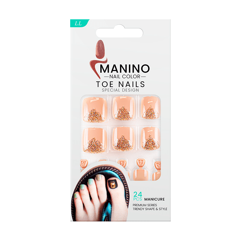 MANINO NAIL-COLOR ORANGE PIEDS 24 PCS